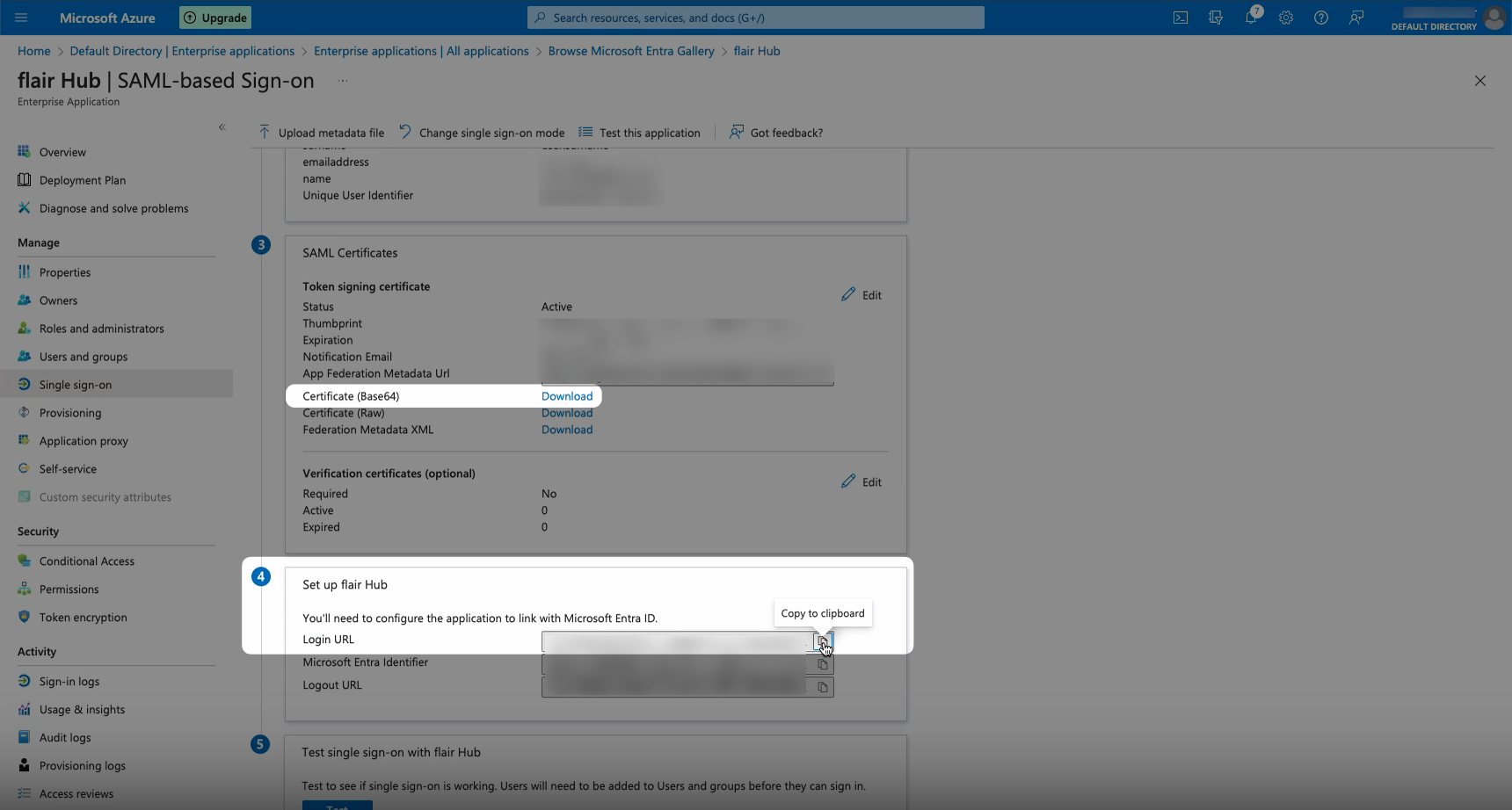 SAML configuration with Microsoft Entra ID