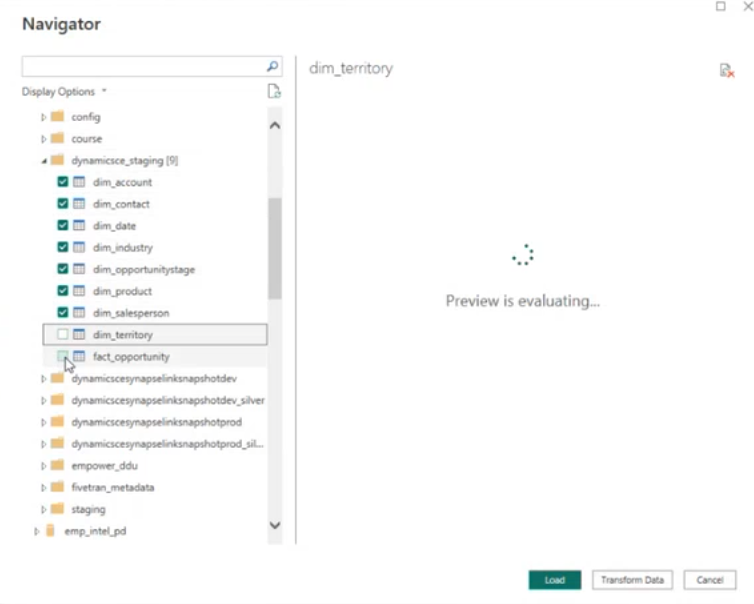 Select which tables you want to load into Power BI. Then click "Load".