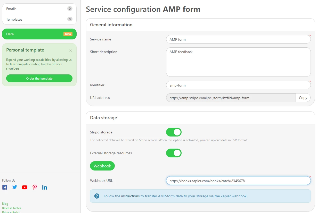 Service configuration