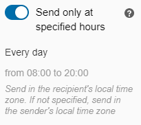 Send only at specified hours