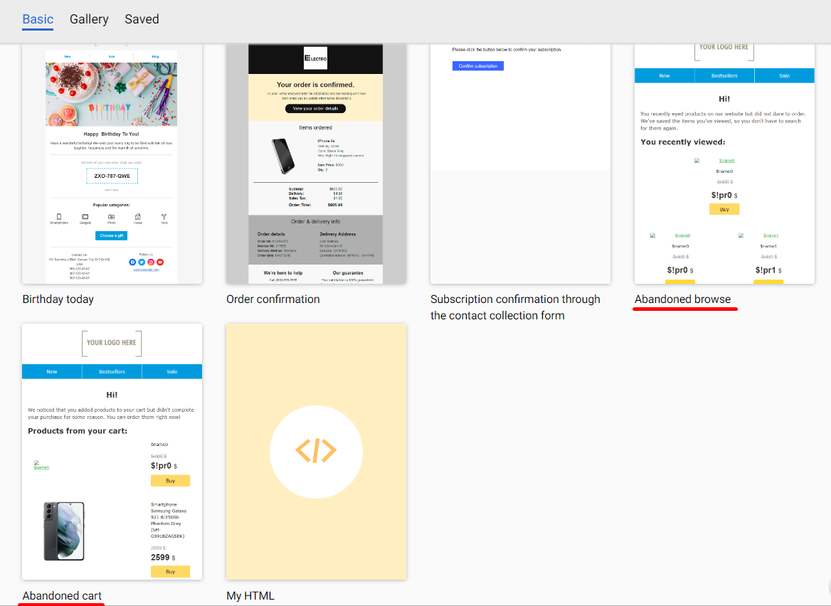 Basic templates