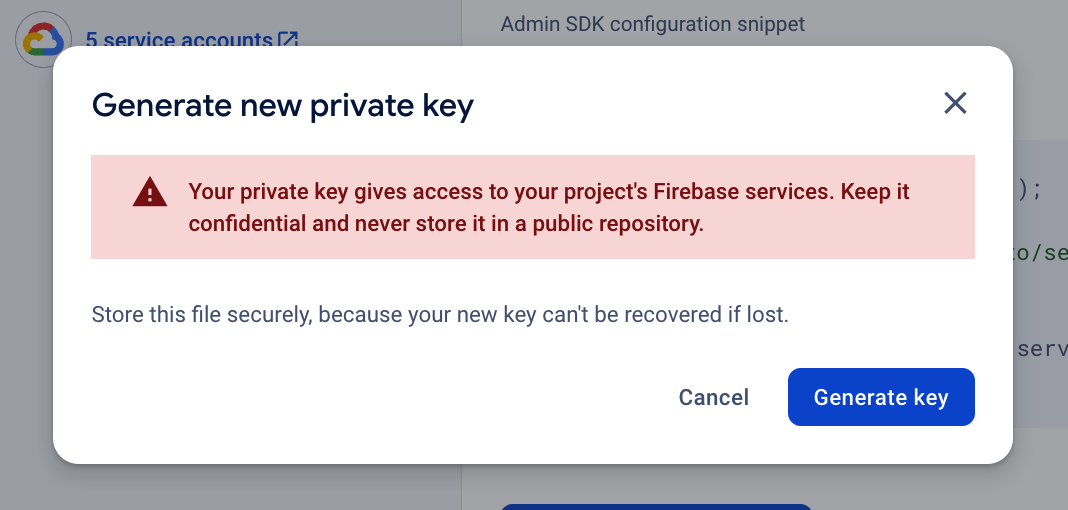 Generate FCM v1 Key within Firebase