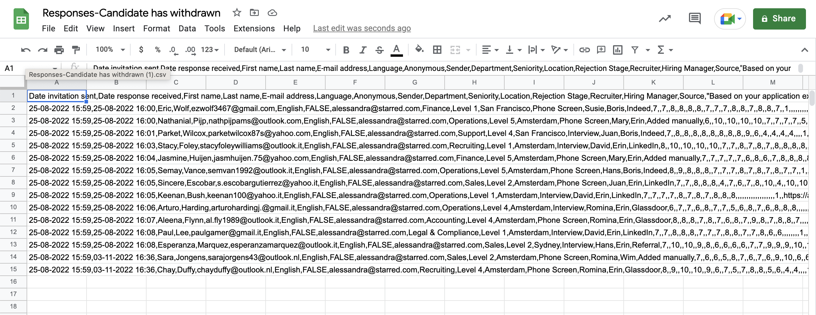 CSV File Format