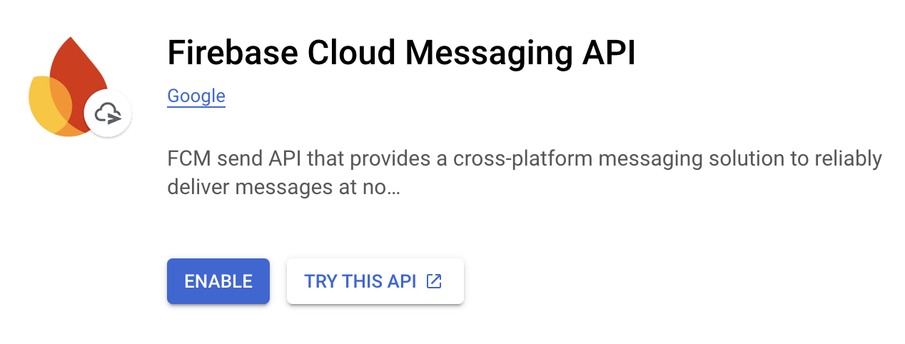 Enable Firebase Cloud Messaging API
