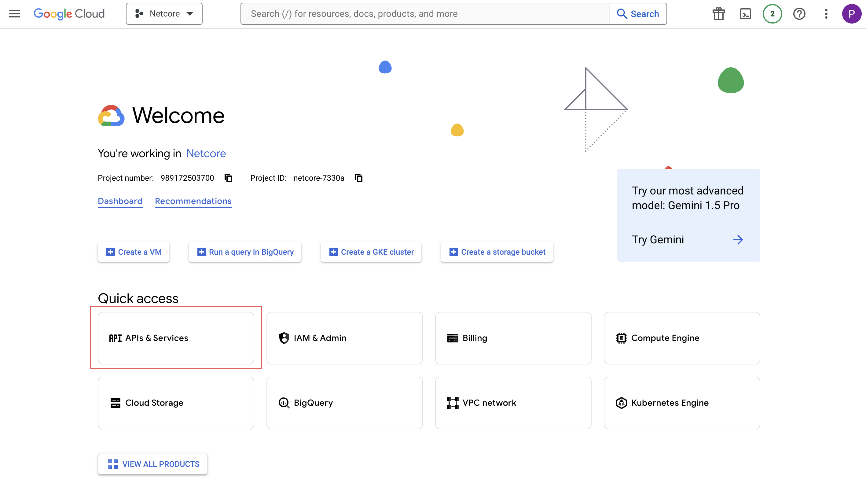 Navigate to API & Services