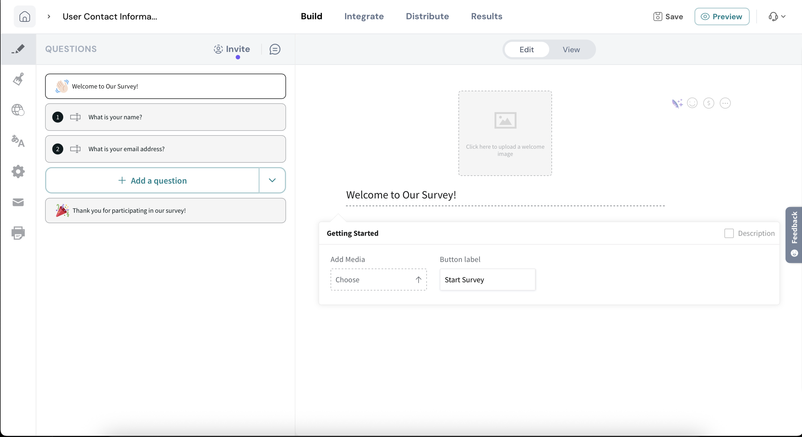 Create a New Survey