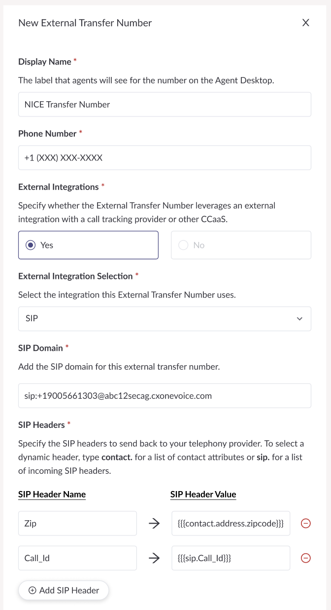 Configuring Outgoing SIP Headers