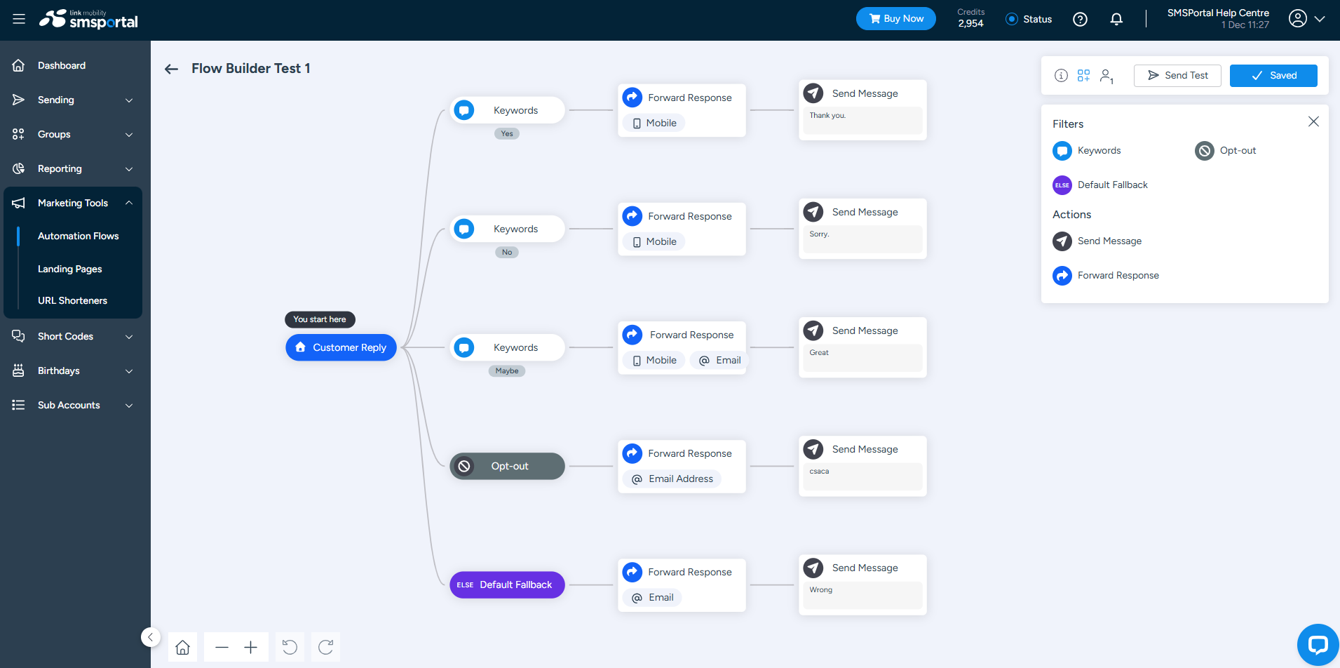 Flow Builder Screen
