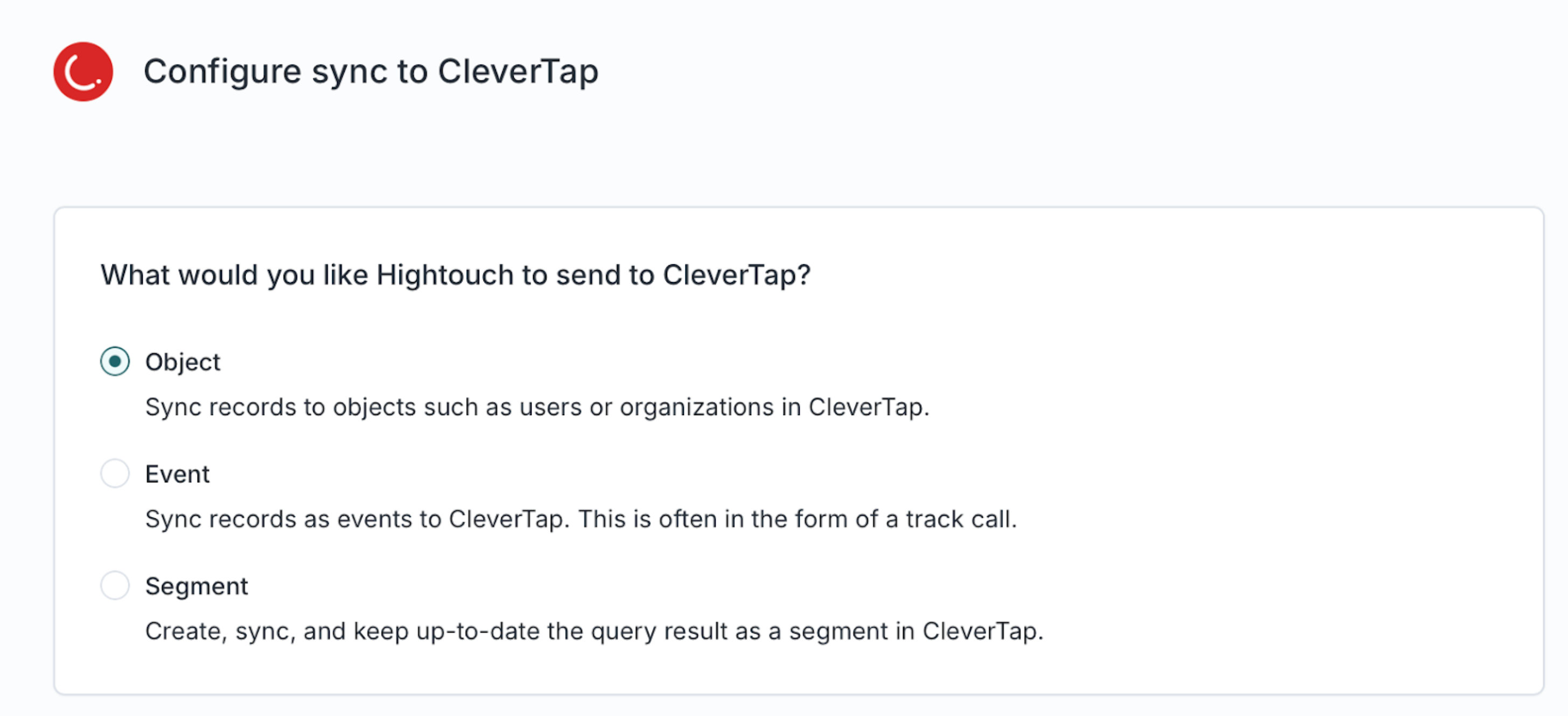 Configure Sync to CleverTap