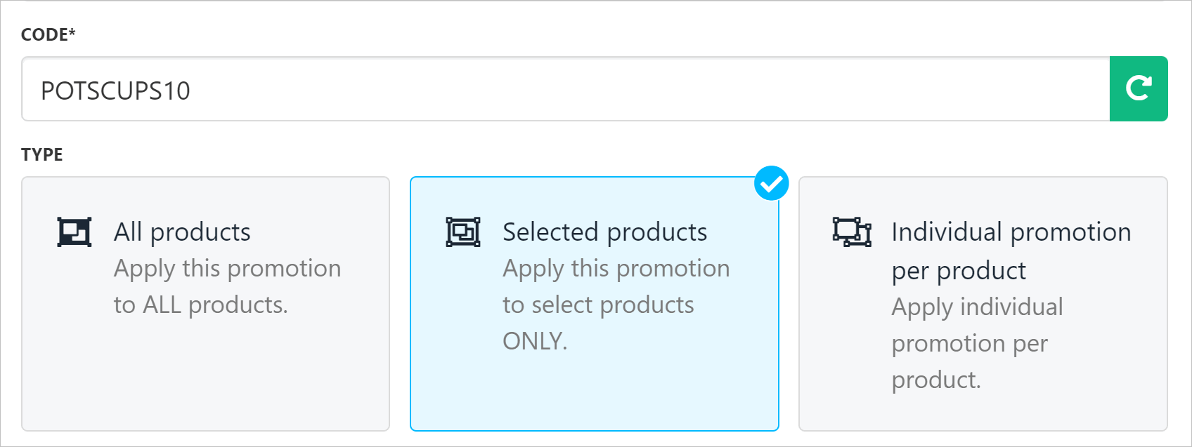 Choose Selected products