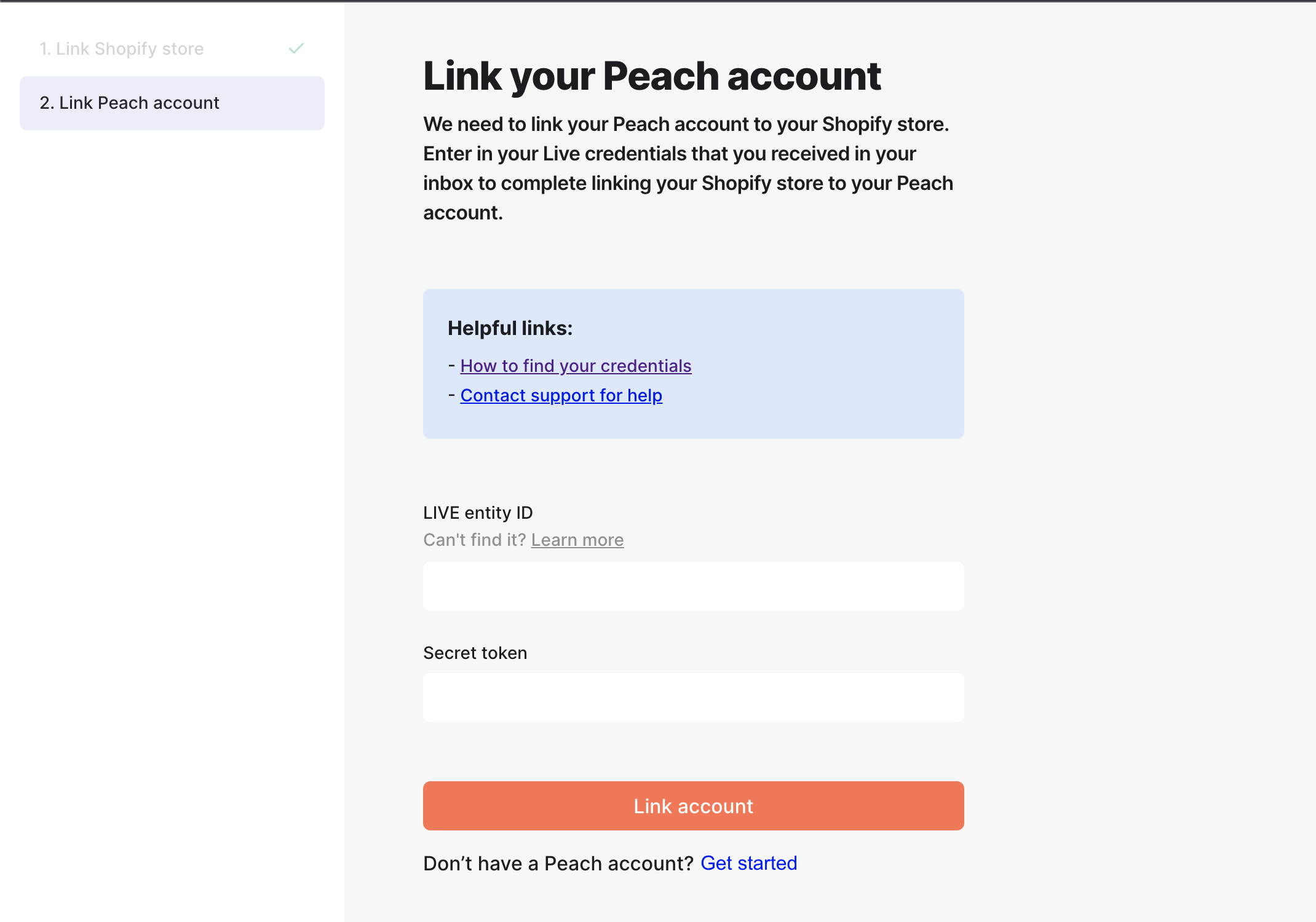 Link your Peach Payments account