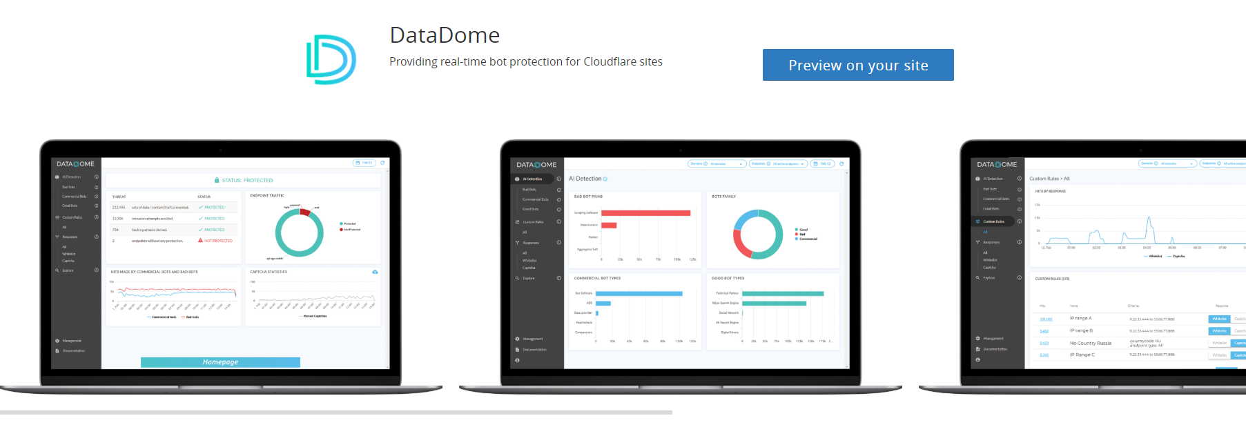 Go to the DataDome App presentation page.