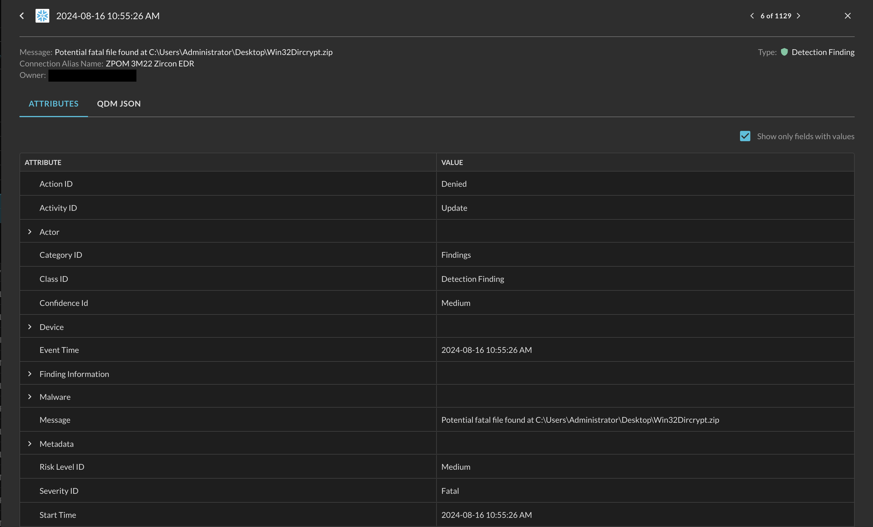 Fig. 15 - Results detail pane