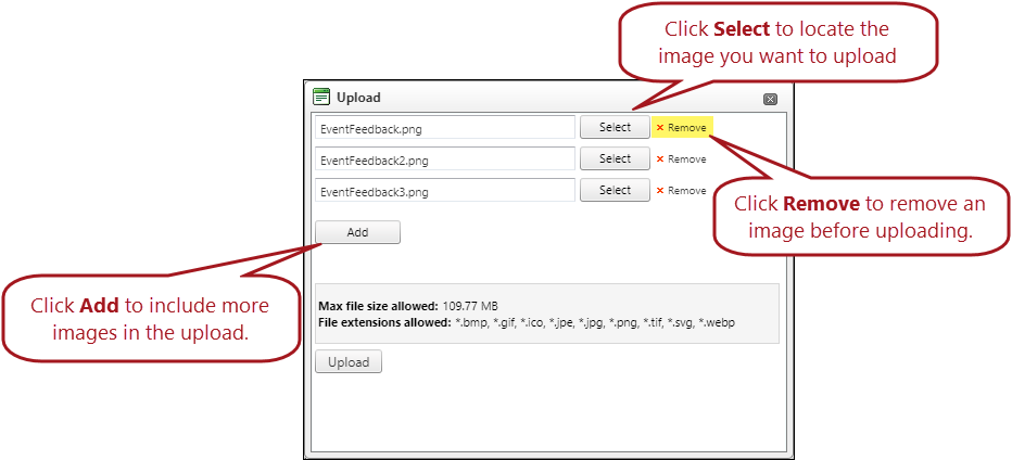 Uploading images
