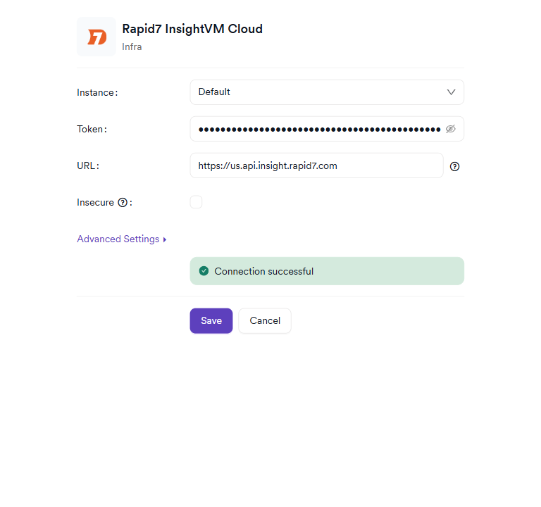 Rapid7 InsightVM Cloud settings