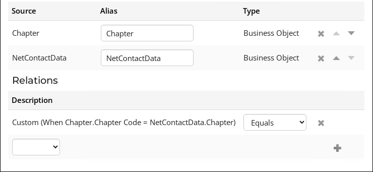 Adding a relation between the chapter and net contact data business object