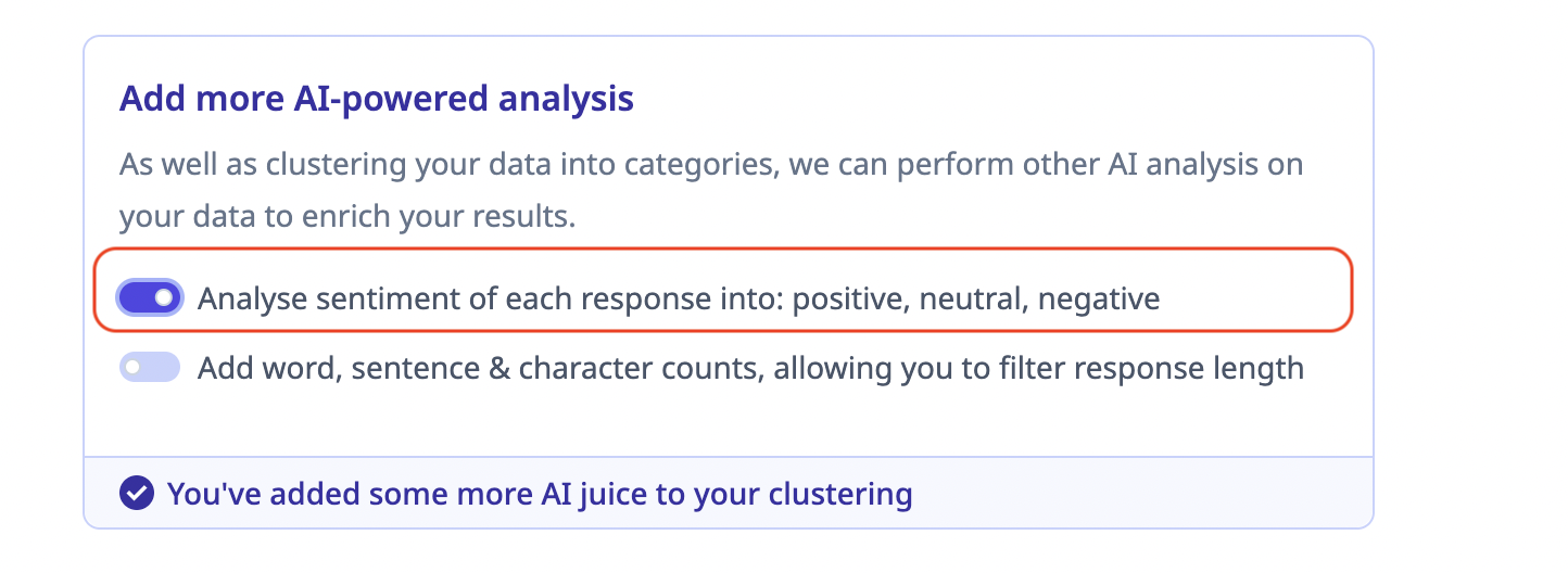 Relevance AI - Access sentiment analysis via AI-Clustering wizard