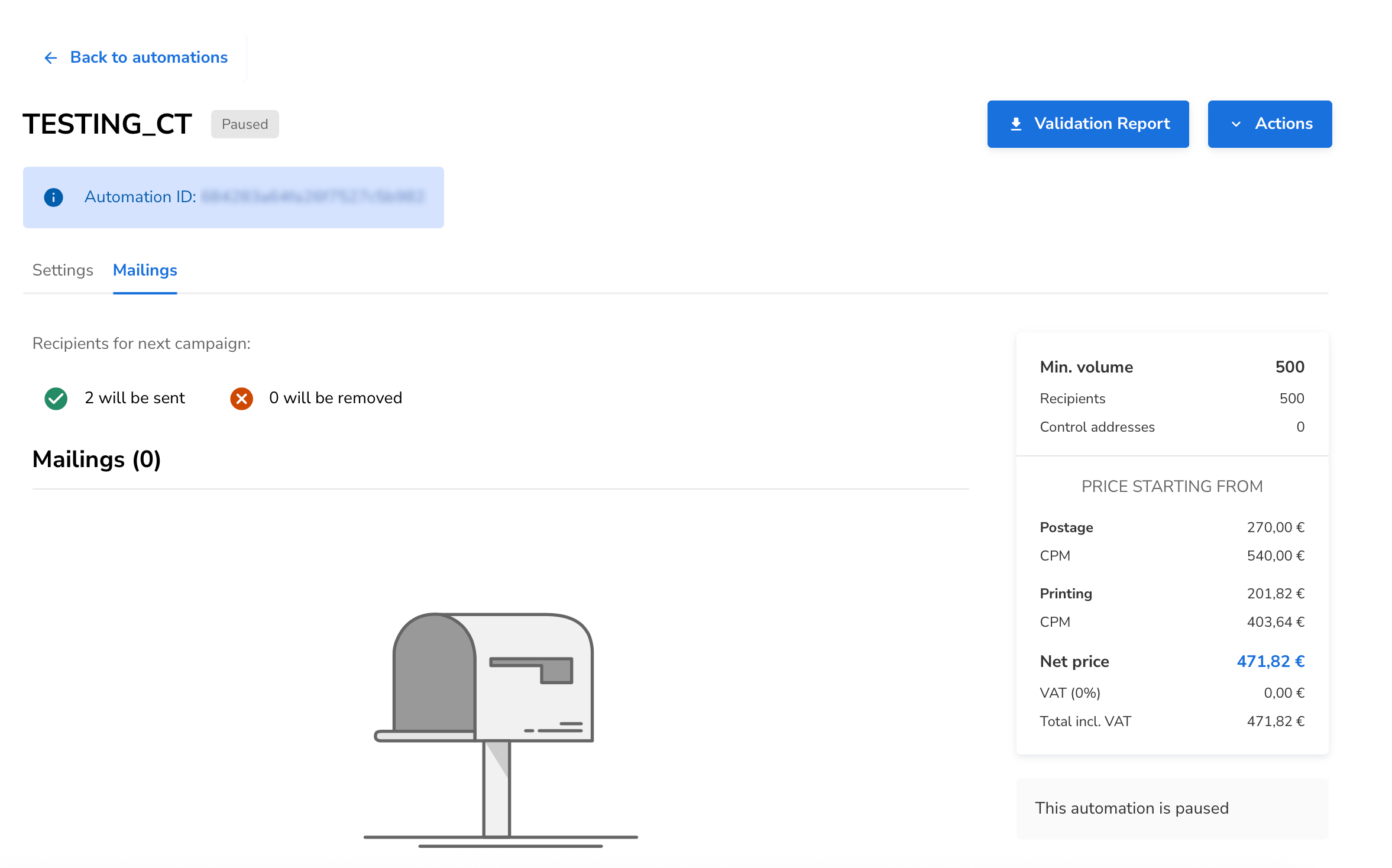 Verify in the Optilyz dashboard
