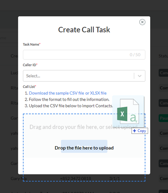 Create Call Task
