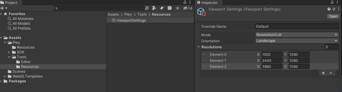 Viewport System can be found in Pley > Tools > Resources > "ViewportSettings".