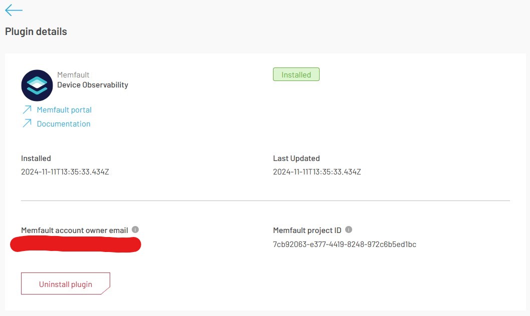 Memfault plugin details