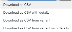 Options for the CSV-Download