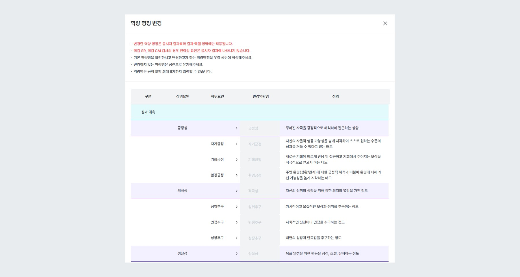 역량 명칭 변경