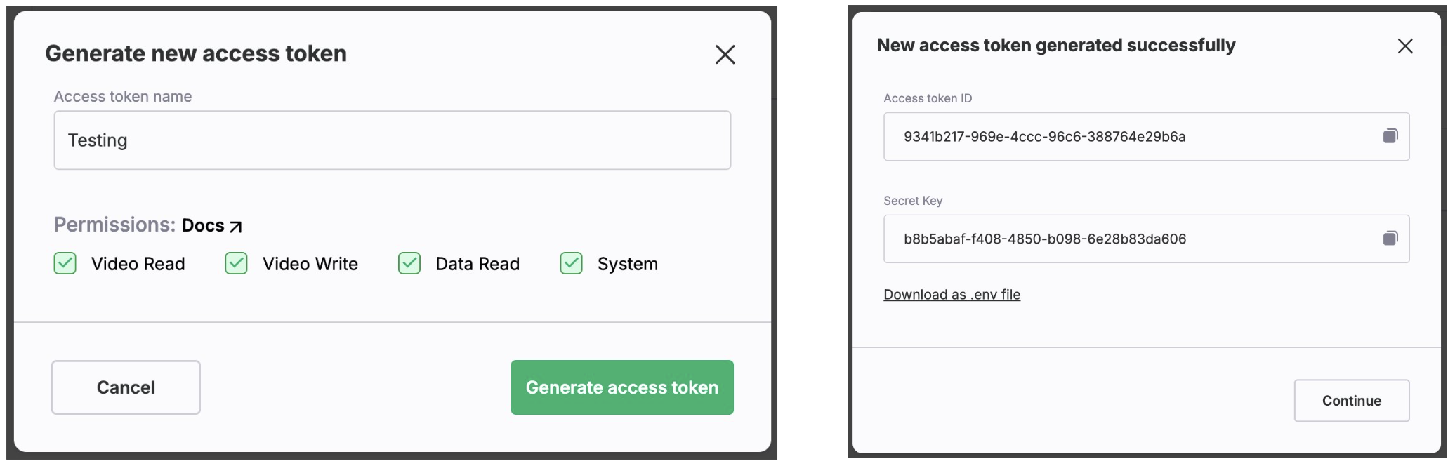 Generating new access token in FastPix