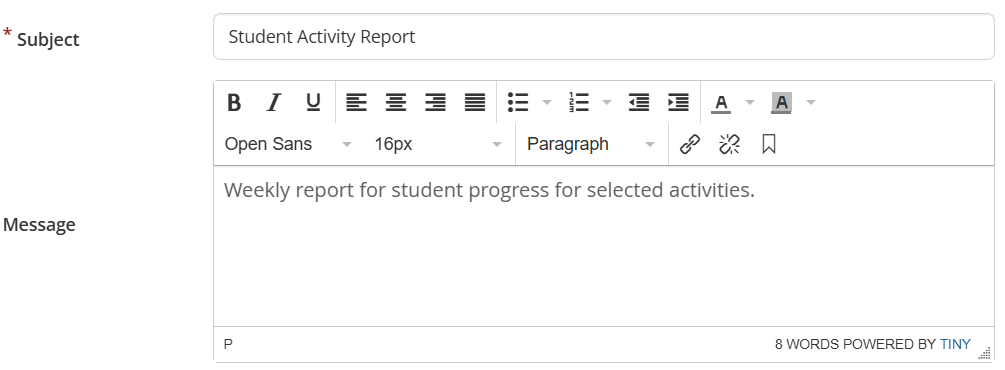 Notification settings screen