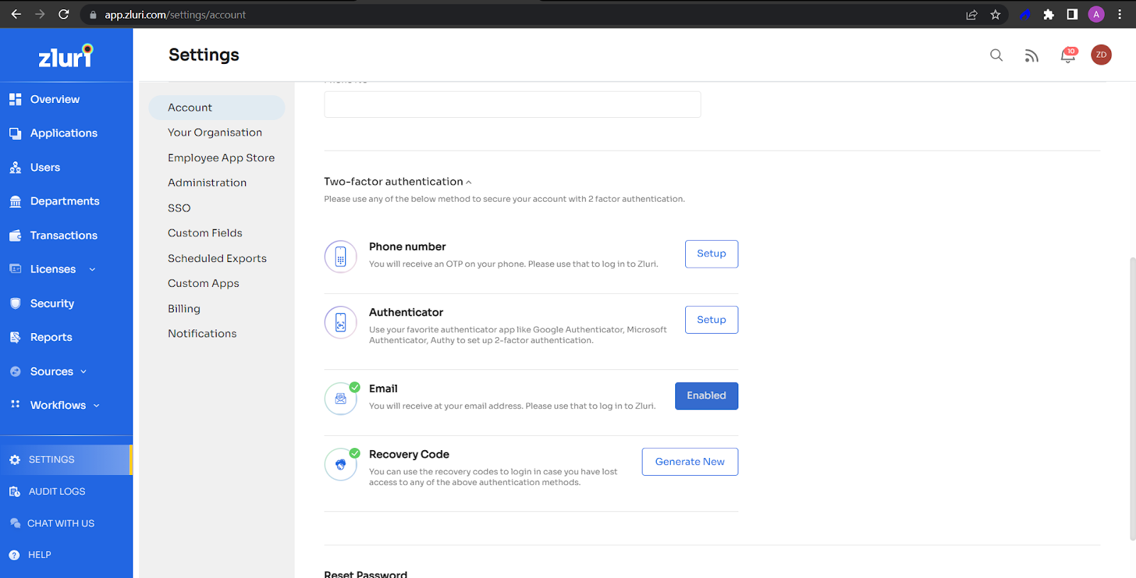 2FA Setup