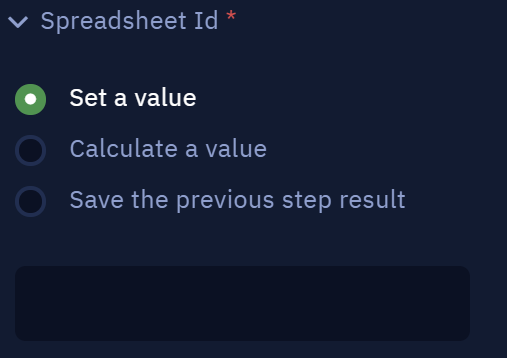 Spreadsheet Id parameter