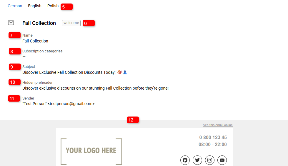 Email Preview Screen
