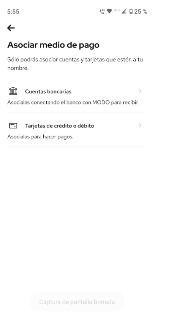 Asociar medio de pago