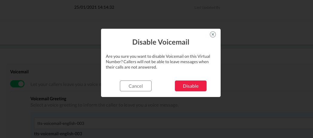 Disable Voicemail