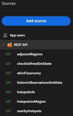 Imported API collection