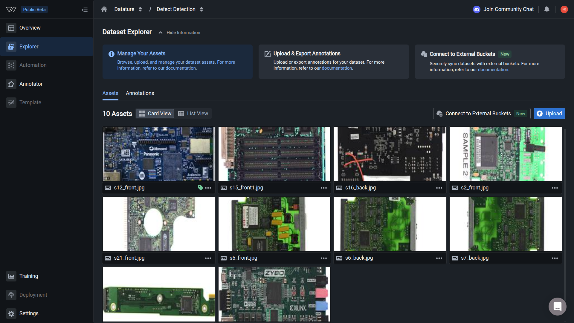 Open the Explorer tab