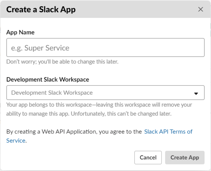 Figure 1.1: Create a Slack App
