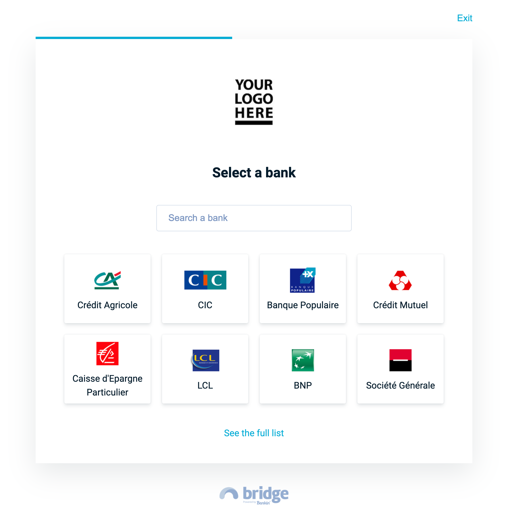 Bridge Connect Highlighted banks