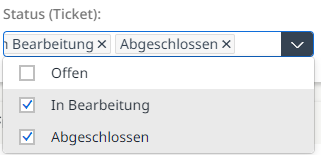 Mehrfachauswahl des Status innerhalb der Frachtkosten App
