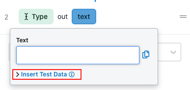 Adding built-in test data to a test step.