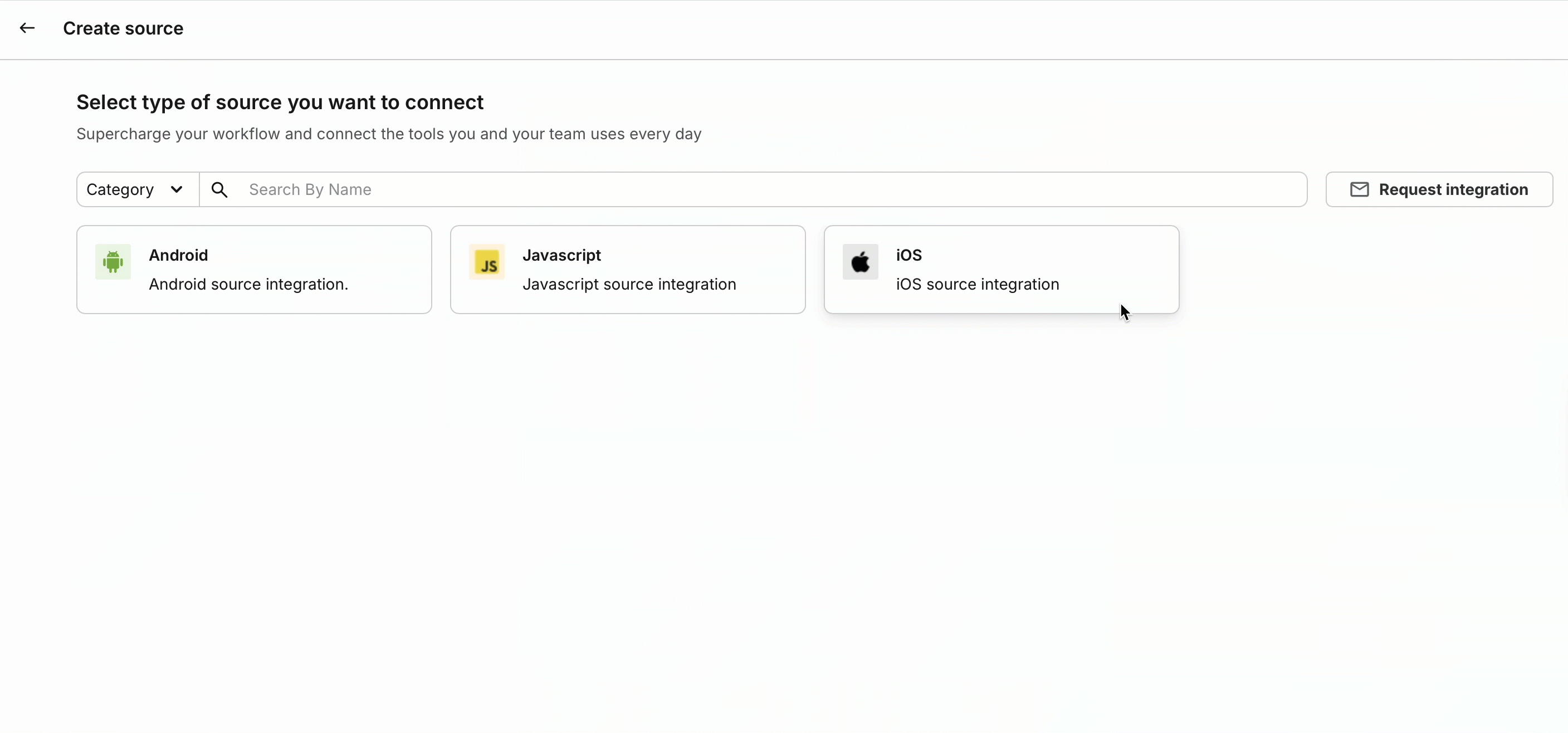 Select type of source