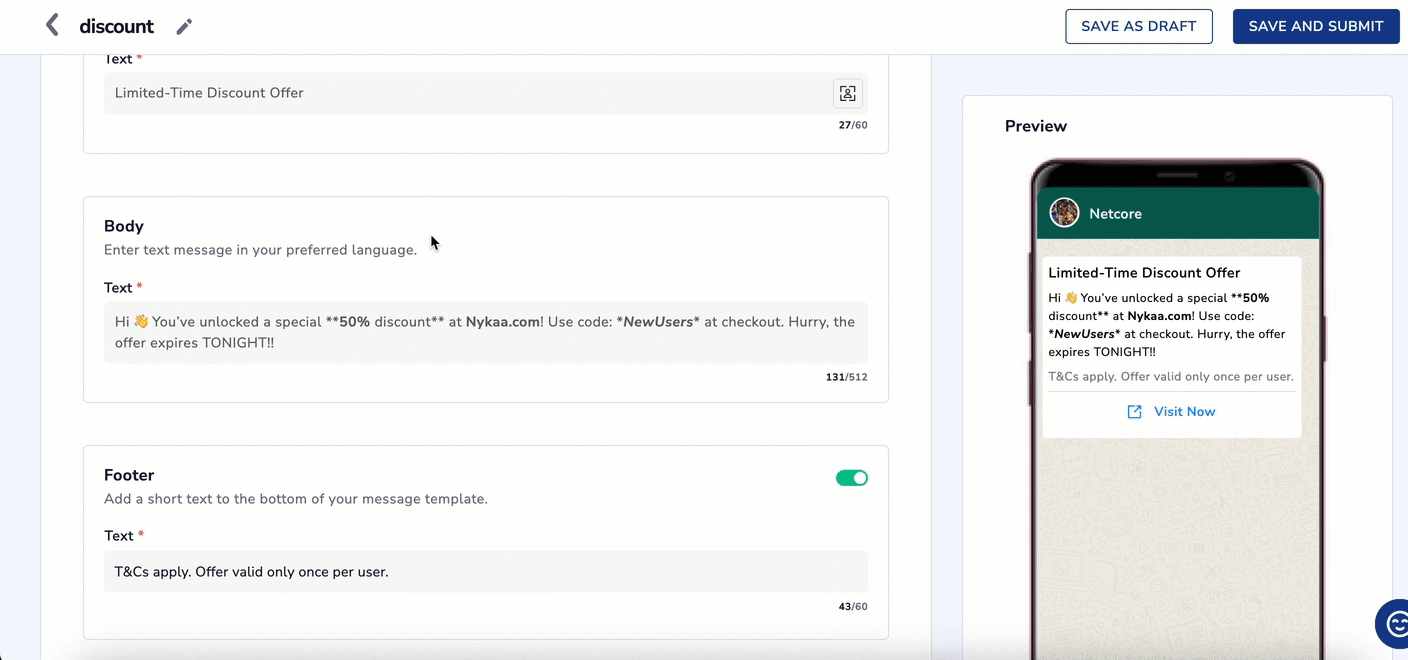 Create a Text Template