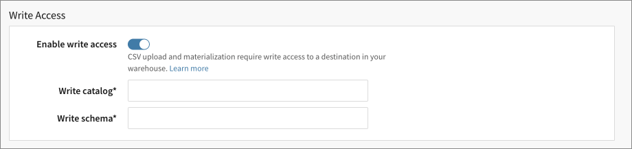 Write access for the connection
