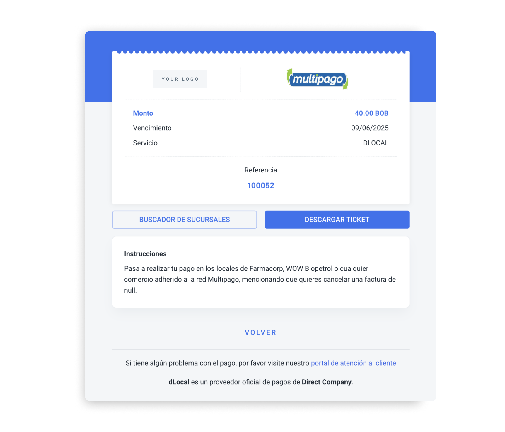 Bank Transfer UI built with the information in the example above.