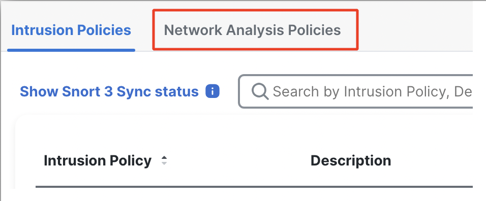 Navigating to Network Analysis Policy