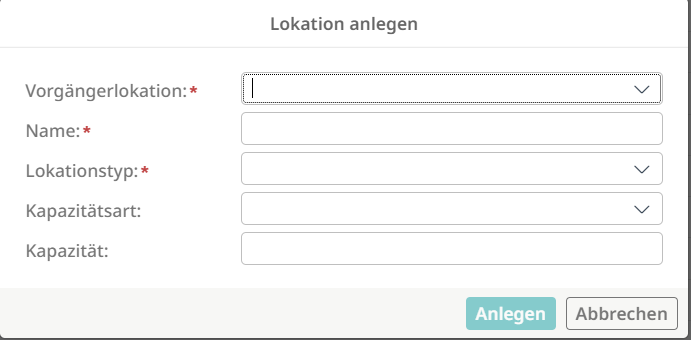 Eine Lokation anlegen