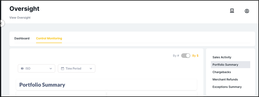 Figure 6. Vantage Oversight Control Monitoring Page