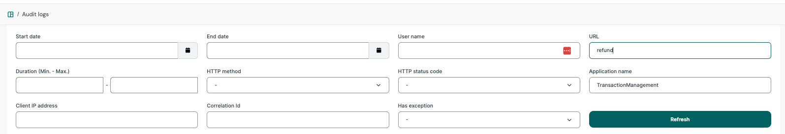 How to search for transaction actions.