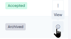 Screenshot with the **View** action