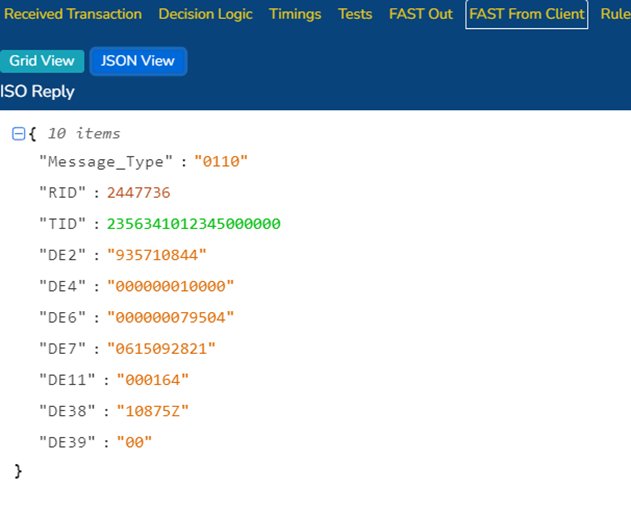 FAST from client: JSON format